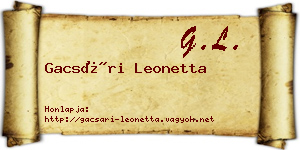 Gacsári Leonetta névjegykártya